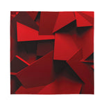 Red Geometric Print Silk Bandana