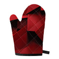 Red Geometric Print Single Oven Mitt