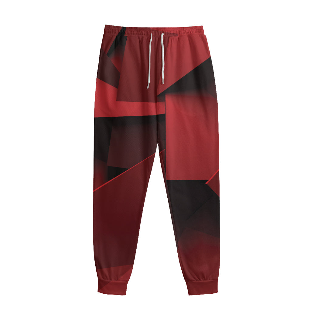 Red Geometric Print Sweatpants