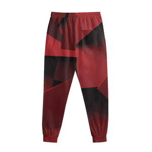 Red Geometric Print Sweatpants