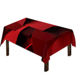 Red Geometric Print Tablecloth