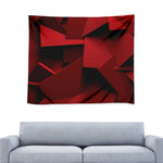 Red Geometric Print Tapestry