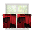 Red Geometric Print Tier Curtains
