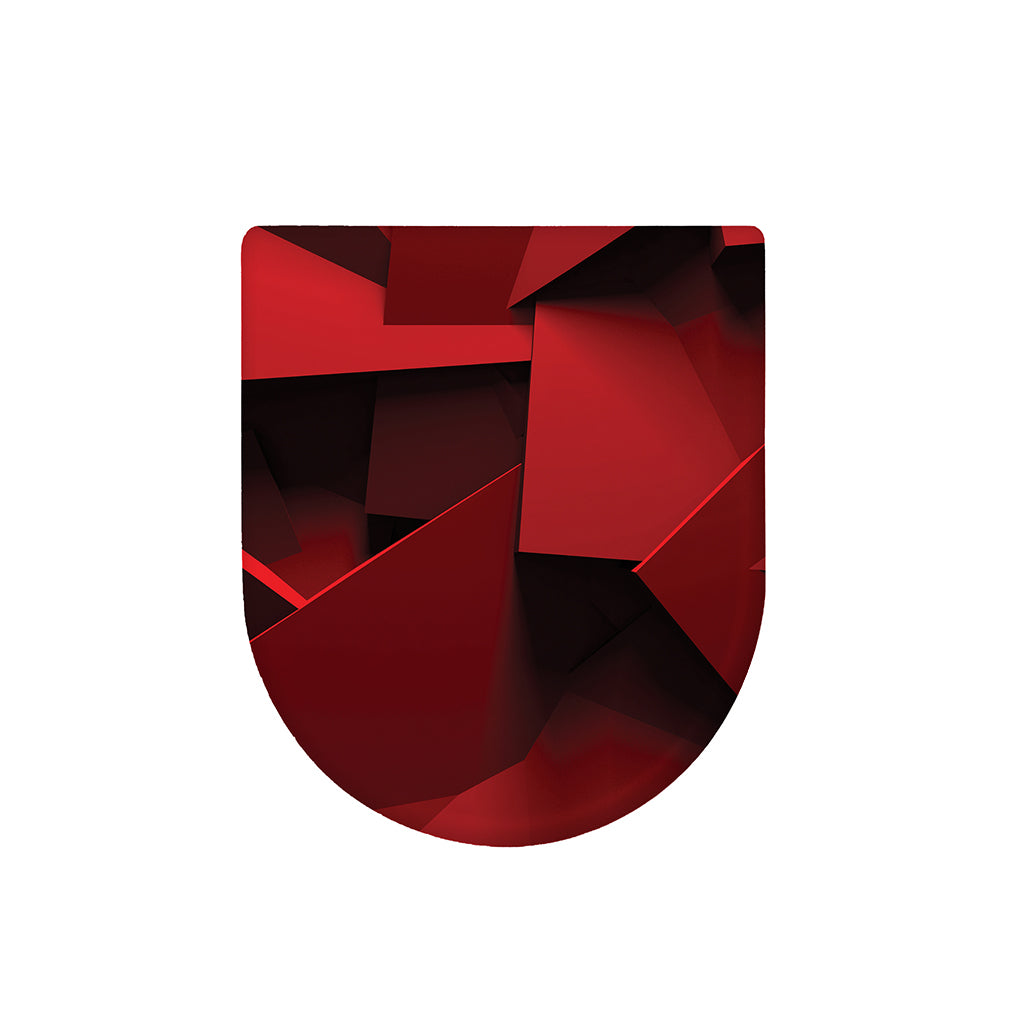 Red Geometric Print Toilet Lid Cover