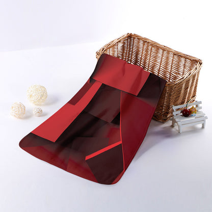 Red Geometric Print Towel