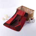 Red Geometric Print Towel