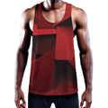 Red Geometric Print Men's Workout Tank Top