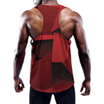 Red Geometric Print Training Tank Top