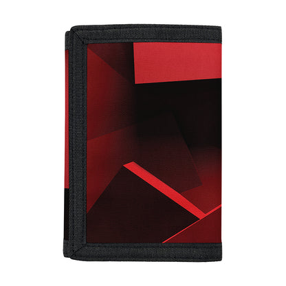 Red Geometric Print Trifold Wallet