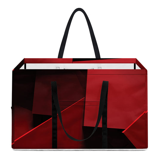 Red Geometric Print Utility Tote Bag