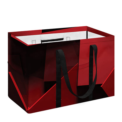 Red Geometric Print Utility Tote Bag