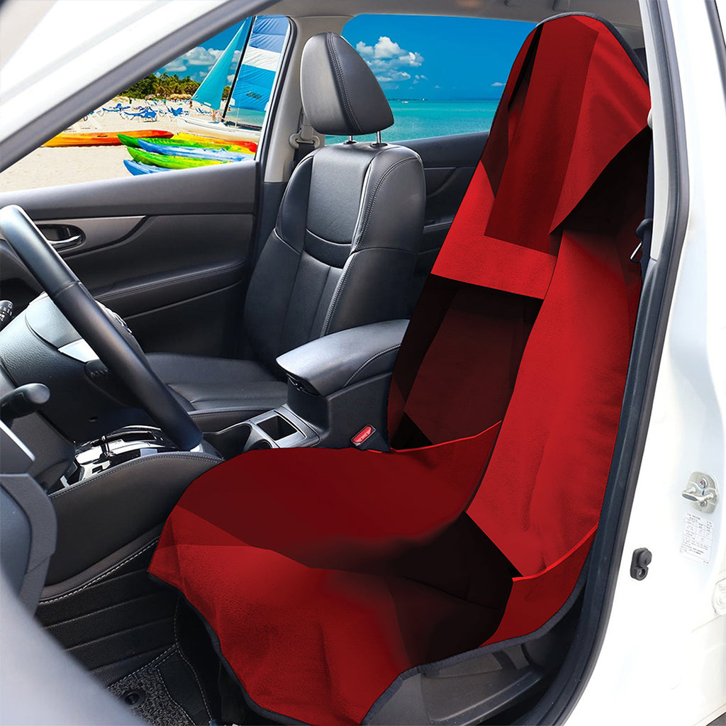 Red Geometric Print Waterproof Car Seat Cover