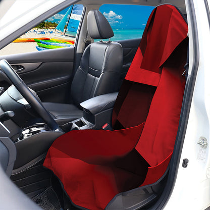 Red Geometric Print Waterproof Car Seat Cover