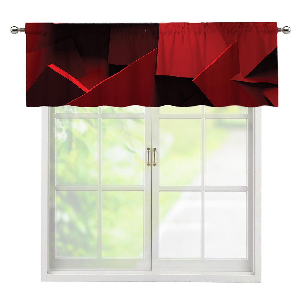 Red Geometric Print Window Valance