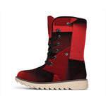 Red Geometric Print Winter Boots