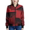 Red Geometric Print Women's Bomber Jacket