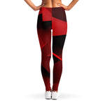 Red Geometric Print Women's Leggings