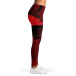Red Geometric Print Women's Leggings