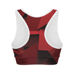 Red Geometric Print Women's Sports Bra