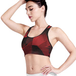 Red Geometric Print Women's Sports Bra