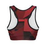 Red Geometric Print Women's Sports Bra