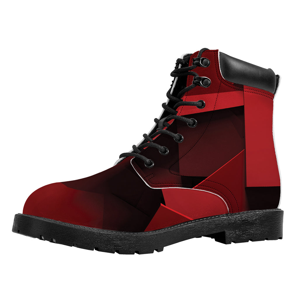 Red Geometric Print Work Boots