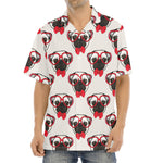 Red Glasses Pug Pattern Print Aloha Shirt