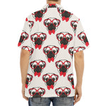 Red Glasses Pug Pattern Print Aloha Shirt