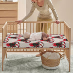 Red Glasses Pug Pattern Print Baby Crib Sheet