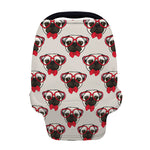 Red Glasses Pug Pattern Print Baby Seat Cover