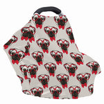 Red Glasses Pug Pattern Print Baby Seat Cover