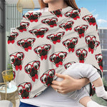 Red Glasses Pug Pattern Print Baby Seat Cover