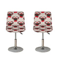 Red Glasses Pug Pattern Print Bar Stool Covers
