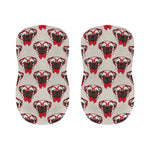 Red Glasses Pug Pattern Print Bar Stool Covers