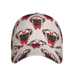 Red Glasses Pug Pattern Print Baseball Cap