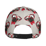 Red Glasses Pug Pattern Print Baseball Cap