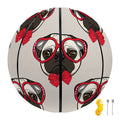 Red Glasses Pug Pattern Print Basketball