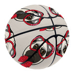 Red Glasses Pug Pattern Print Basketball