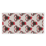 Red Glasses Pug Pattern Print Beach Towel