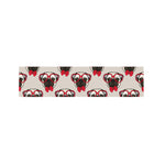 Red Glasses Pug Pattern Print Bed Runner
