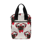 Red Glasses Pug Pattern Print Bible Tote Bag
