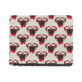 Red Glasses Pug Pattern Print Bifold Wallet