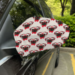 Red Glasses Pug Pattern Print Car Side Mirror Covers