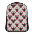 Red Glasses Pug Pattern Print Casual Backpack
