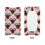 Red Glasses Pug Pattern Print Changing Pad Cover