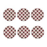 Red Glasses Pug Pattern Print Coaster Set
