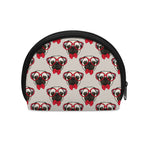 Red Glasses Pug Pattern Print Coin Purse