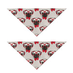 Red Glasses Pug Pattern Print Dog Bandana