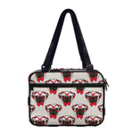 Red Glasses Pug Pattern Print Double Strap Bible Bag
