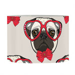 Red Glasses Pug Pattern Print Drum Lamp Shade